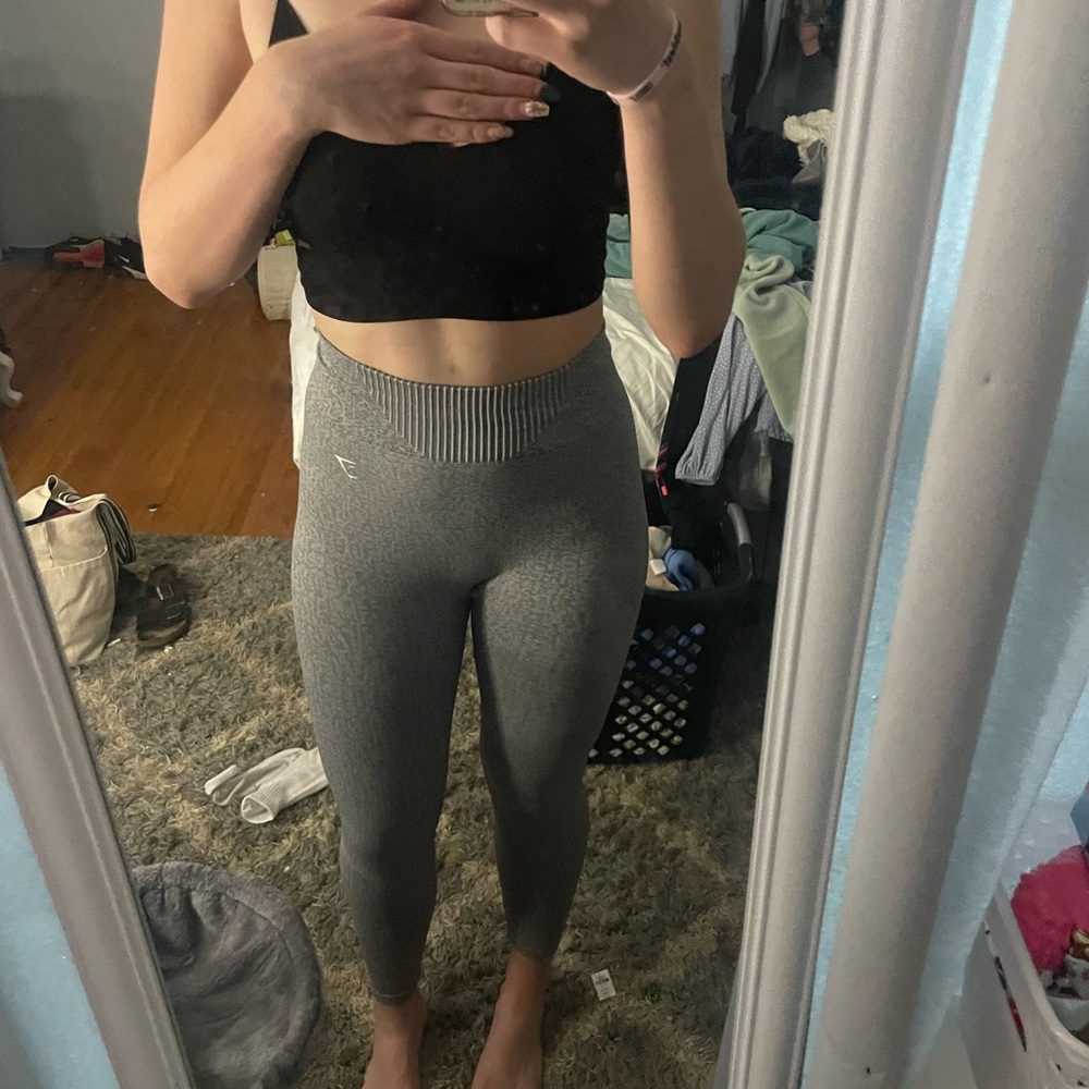 Gray High-Waisted Leggings